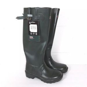 New Wellington Green Rain Barn Boots